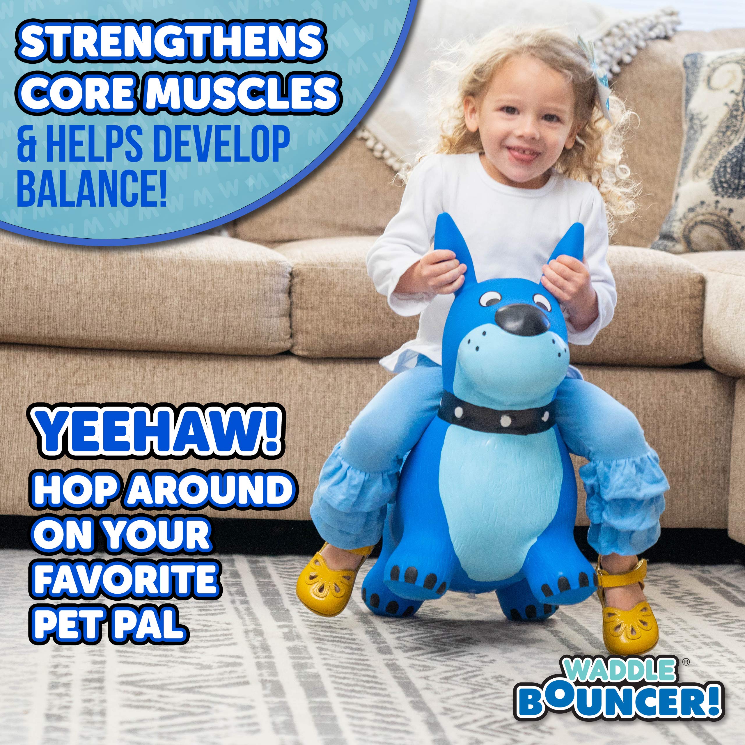 Inflatable Bouncy Animal Hopper - Fun Hopping Ride-On Toy for Kids Ages 2+ | Indoor & Outdoor Play | Includes Air Pump | Perfect for Birthday Gifts, Backyard Fun & Preschool Activities