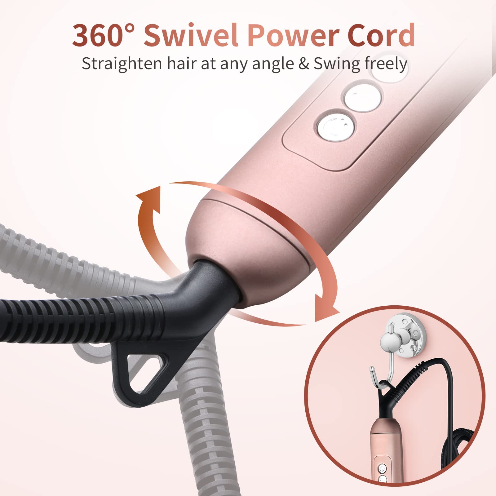Rose Gold Ionic Hair Straightener Brush - 15 Temperature Settings, Auto Shut Off & Anti-Scald Safety - Salon Quality Straightening Comb for Smooth, Frizz-Free Hair at Home | Perfect for Styling, Travel & Daily Use