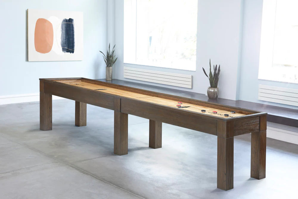 Brunswick Soho 12-Foot Shuffleboard Table for Game Room, Bar & Home Entertainment - Premium Indoor Shuffleboard Game Set for Adults & Family Fun
