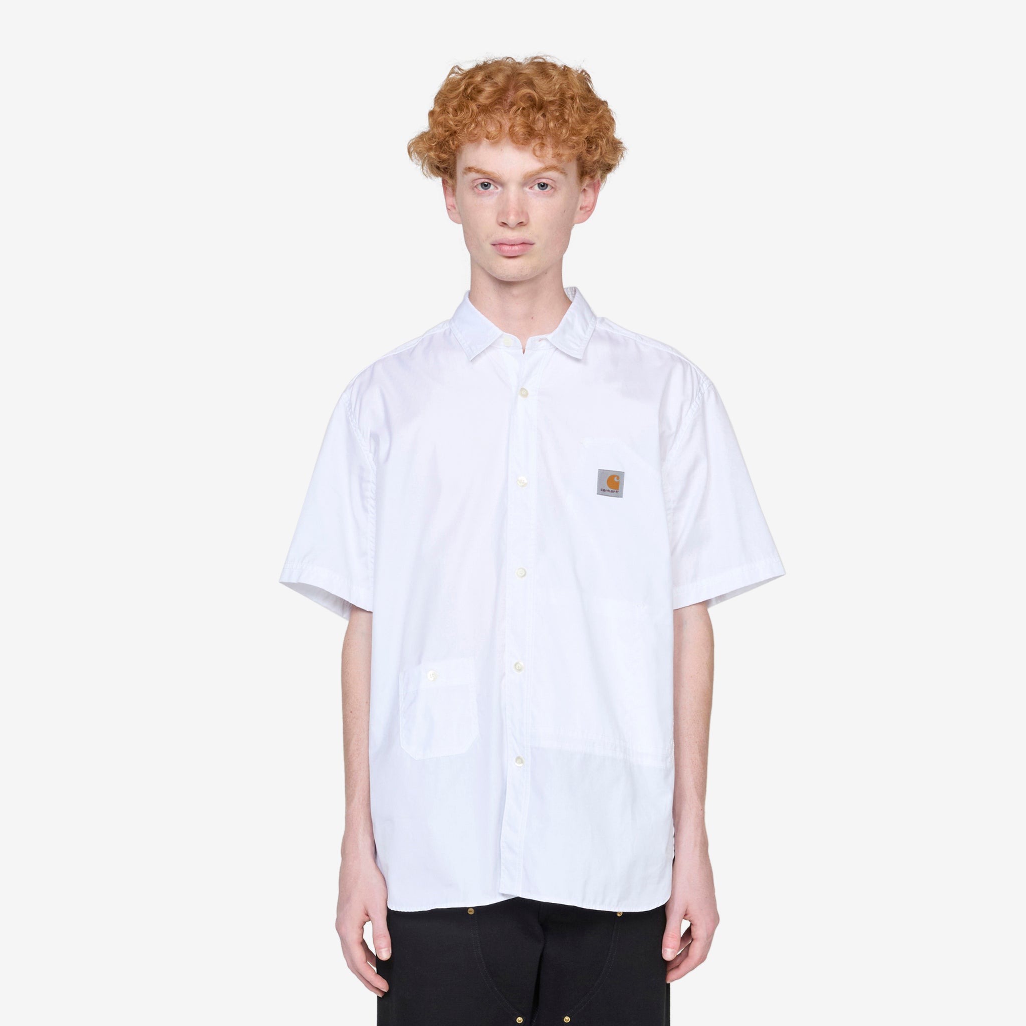 Carhartt Men's Short Sleeve Work Shirt - Durable Cotton T-Shirt for Construction, Outdoor & Casual Wear - White