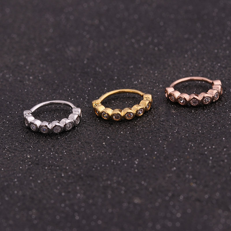 18K Gold Cartilage Hoop Earrings with Diamonds - Dainty Minimalist Hoop Earrings for Women | Perfect for Everyday Wear, Special Occasions & Gifts | HSER8607