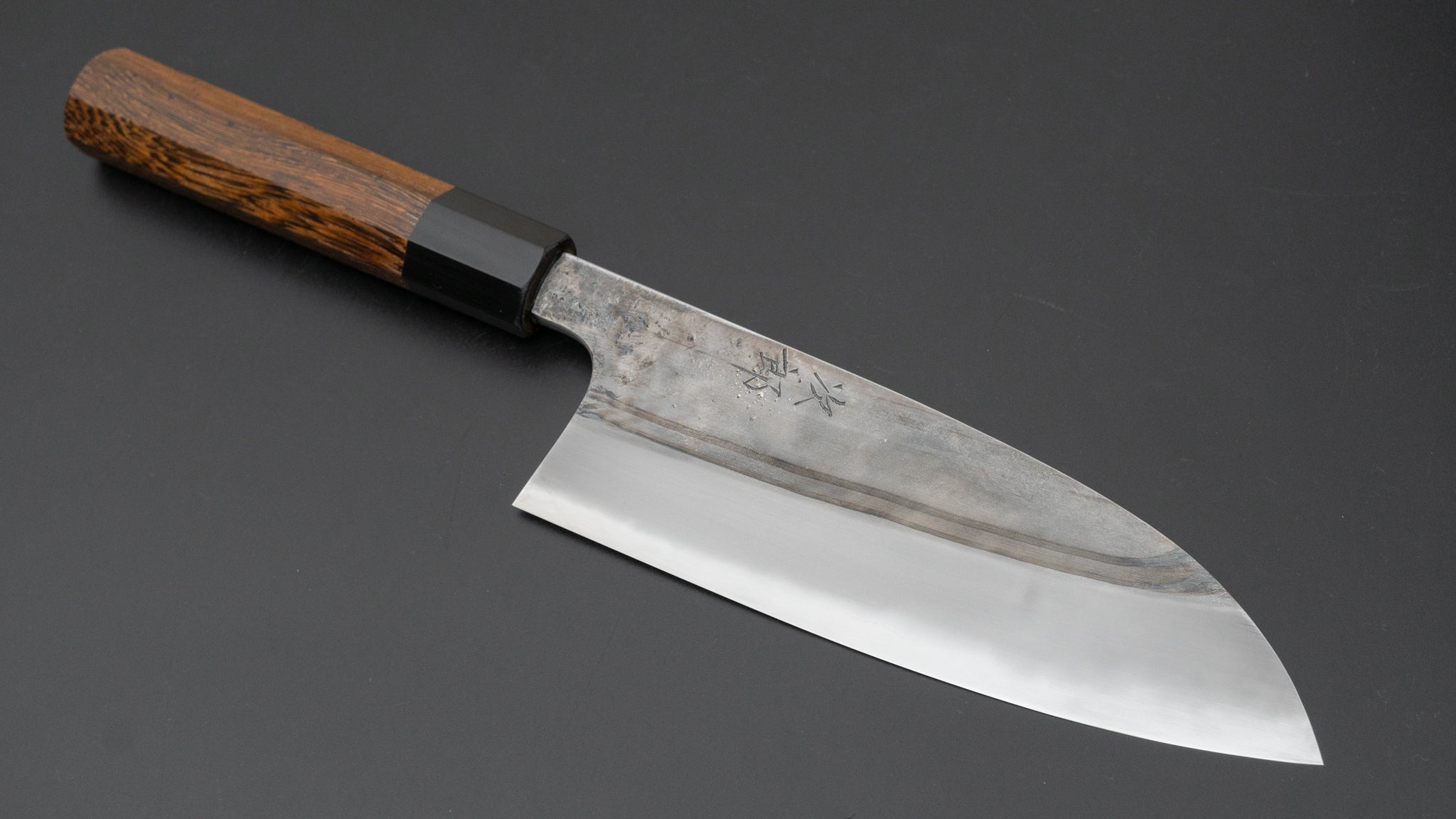 Premium Jiro Tsuchime Wa Santoku Knife 165mm - Japanese Damascus Steel Blade with Taihei Tagayasan Wood Handle (#571) - Perfect for Sushi, Vegetables & Meat Slicing in Professional & Home Kitchens