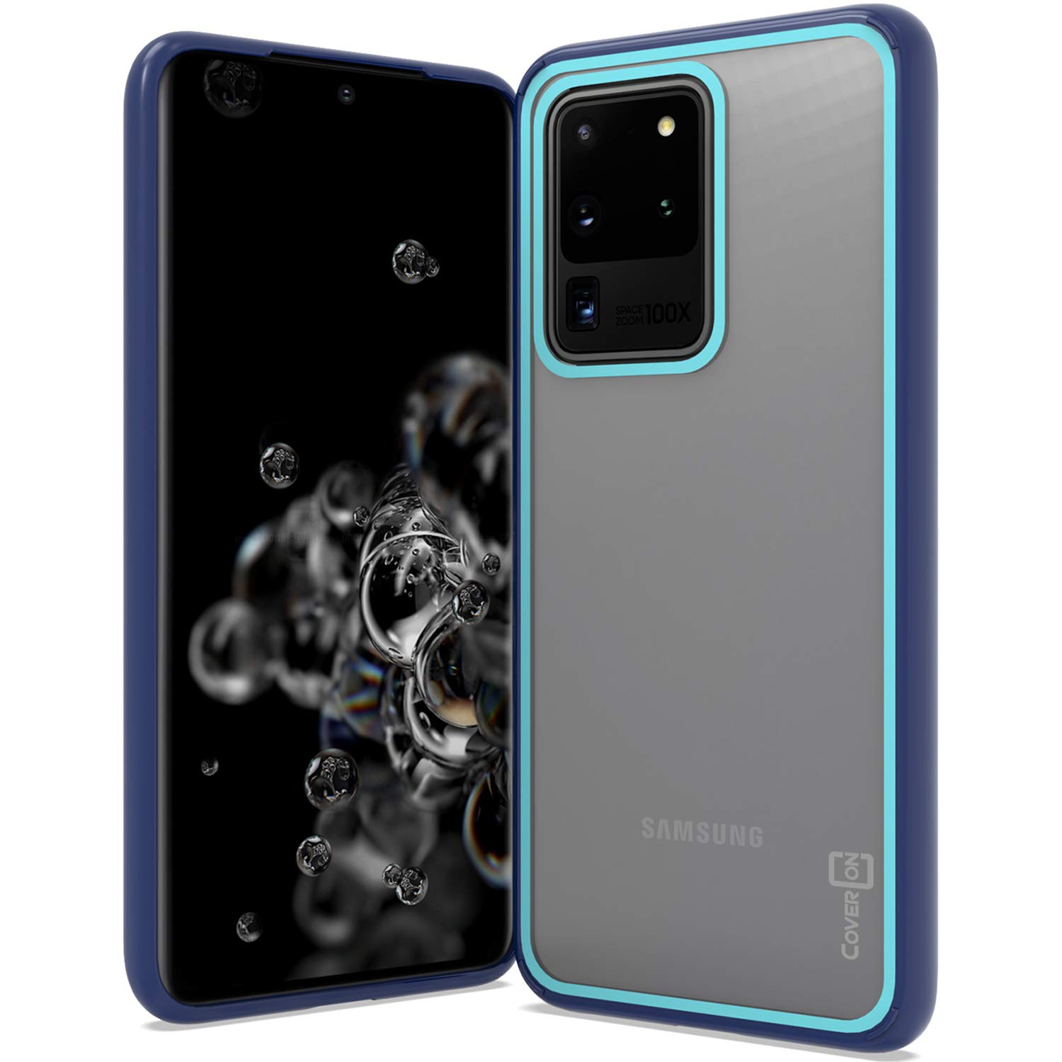 Premium Clear Samsung Galaxy S20 Ultra Case - CoverON Unity Series Protective Phone Cover (Navy Blue/Sky Blue) | Slim Shockproof Design for Everyday Protection & Style