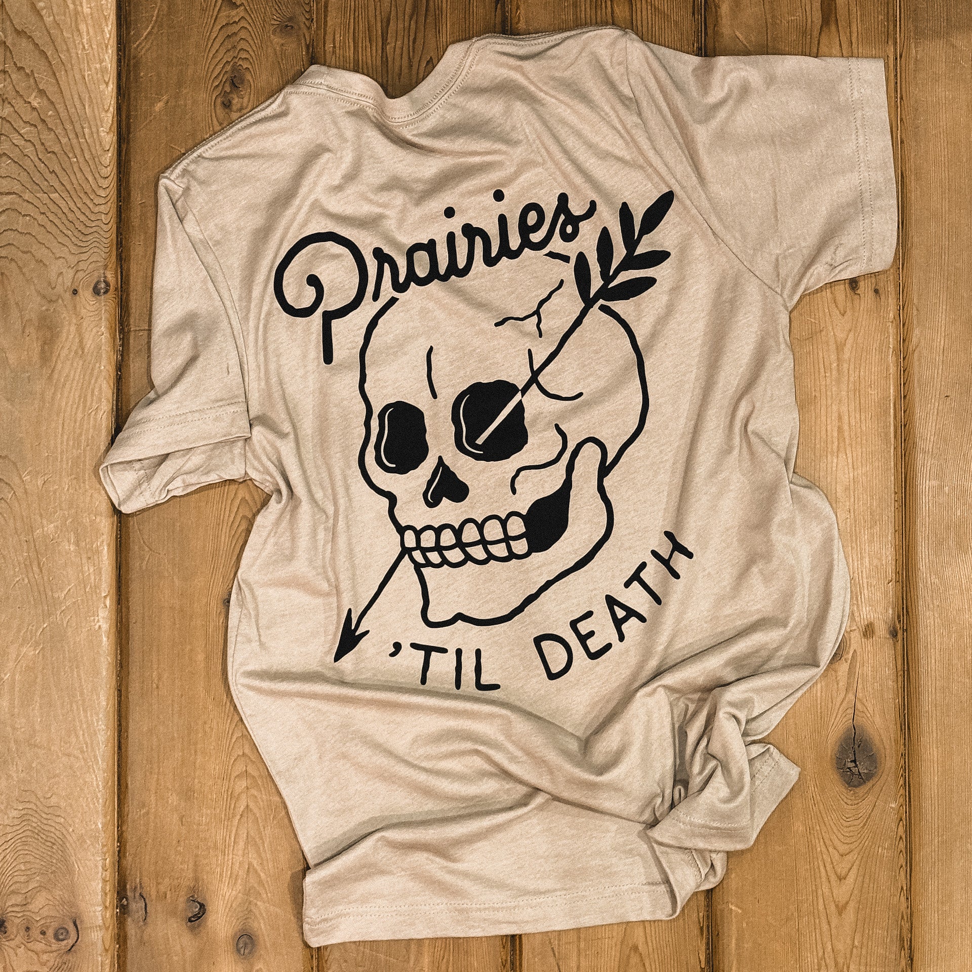 Til Death T-Shirt - Stylish Sand & Black Graphic Tee for Men & Women | Perfect for Casual Wear, Street Fashion, and Everyday Outfits