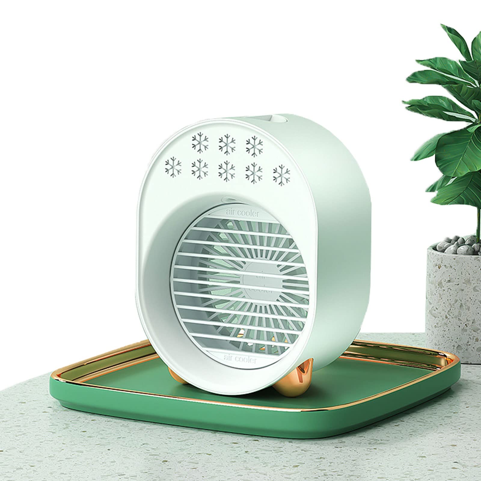 Portable Air Conditioner & Evaporative Air Cooler - 4-in-1 USB Desktop Fan with Color Changing LED Lights | Mini Personal Cooling Fan for Small Rooms, Office, Dorm, Bedroom & Outdoor Camping | Perfect for Home, Work & Travel Use