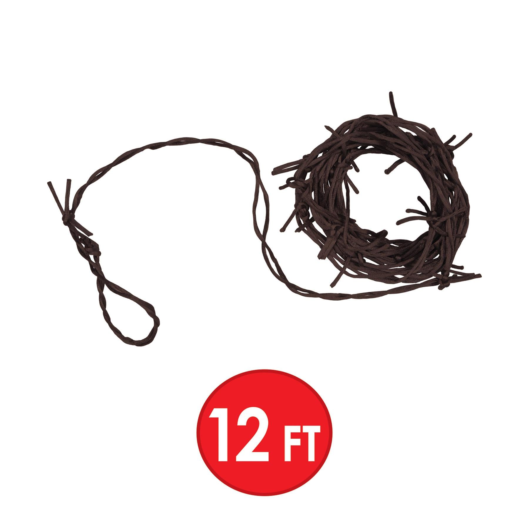12 Pack Beistle Halloween Rusty Barbed Wire Garland Decor - Spooky Party Supplies for Haunted House, Graveyard, and Halloween Party Decorations