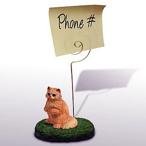 Persian Cat Note Holder - Red Cute Desktop Memo Clip for Office, Kitchen, or Home Organization - Perfect for Bills, Photos, and Reminders