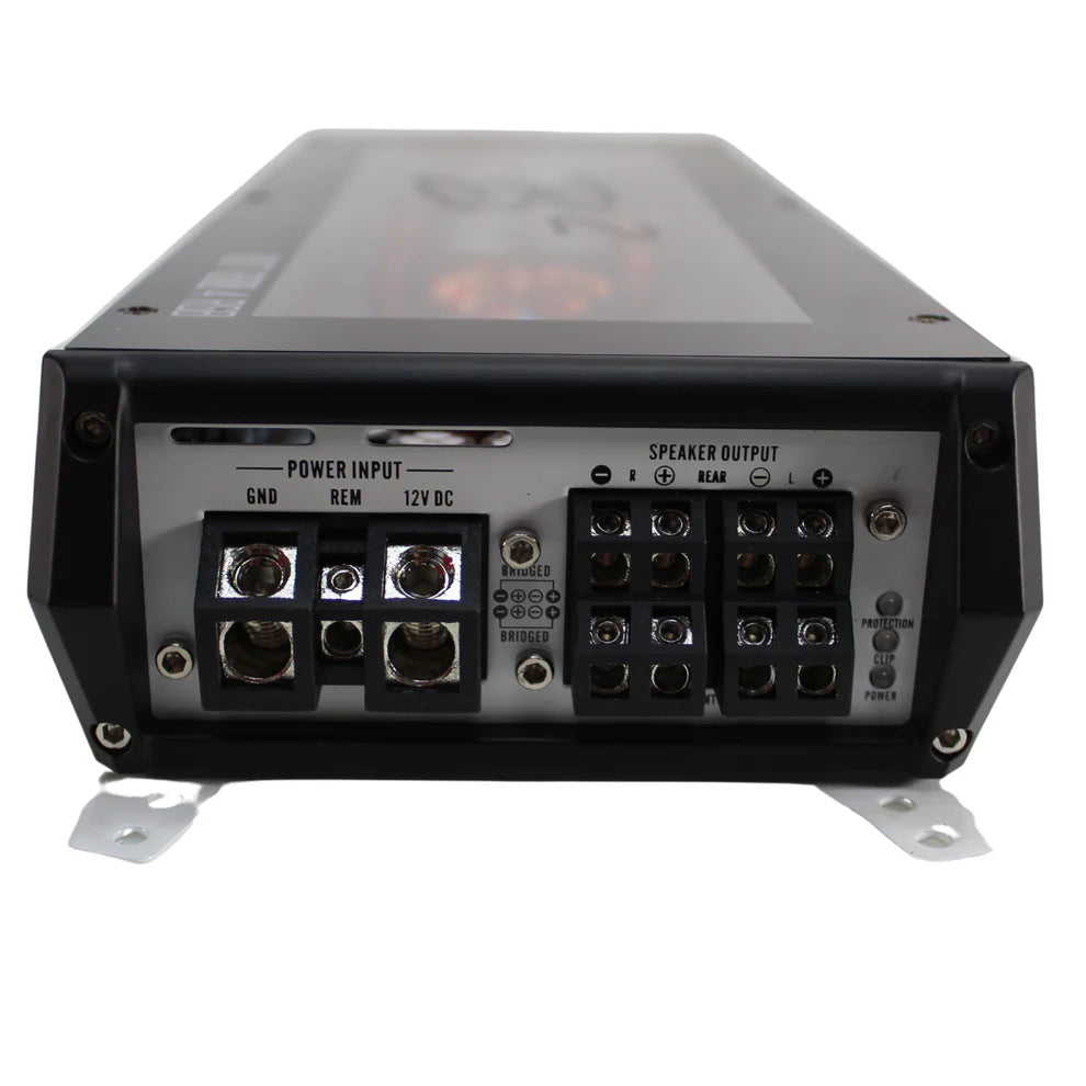 B2 Audio RIOT 1800W 2 Ohm Class D 4 Channel Car Amplifier with RGB LED Lighting - Powerful Car Audio System for Enhanced Sound Quality in Vehicles