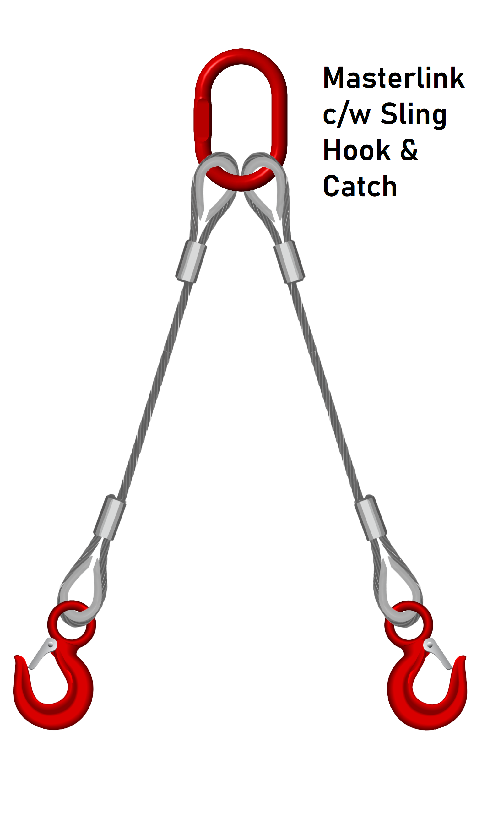 12mm Double Leg Wire Rope Sling - 2.5 Ton Capacity - Heavy Duty Lifting Equipment for Construction, Rigging & Industrial Use