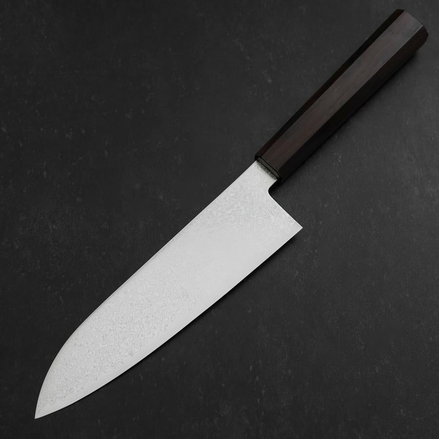 Premium Santoku SG-2 Nickel Damascus Chef Knife 180mm with Ebony Wood Handle - Perfect for Slicing, Dicing, and Chopping Vegetables, Meat, and Fish