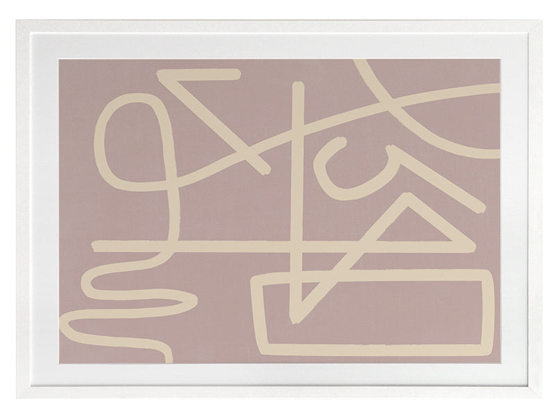 Arabesque Blush Framed Wall Art Print - Elegant Home Decor for Living Room, Bedroom & Office