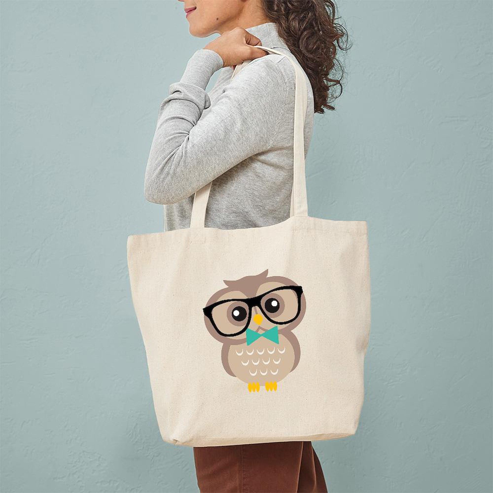 Stylish Hipster Owl Canvas Tote Bag - Eco-Friendly Reusable Shopping Bag for Women & Men | Perfect for Groceries, Beach, Work & School
