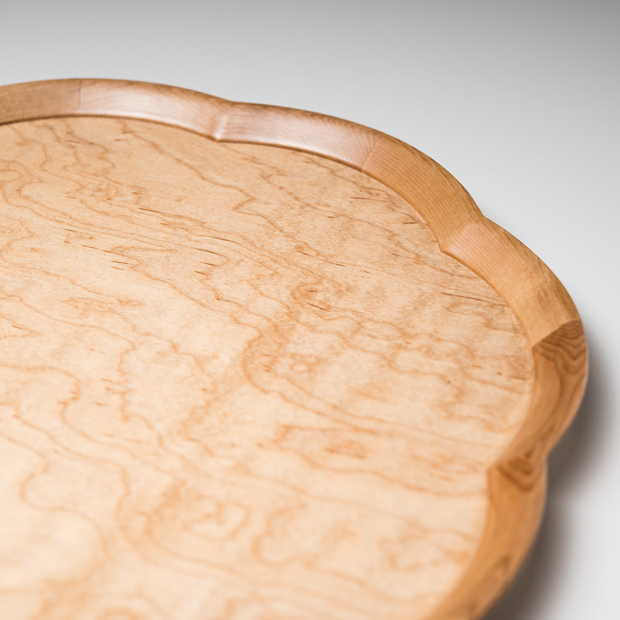 Premium Handmade Light Brown Wooden Tray - Japanese Horse Chestnut Wood - Perfect for Tea Ceremony, Home Decor & Gift Giving