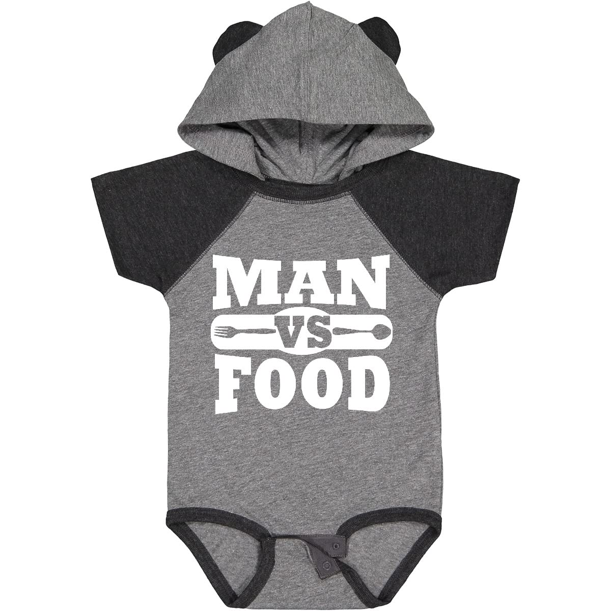 Inktastic Man Vs Food Funny Baby Bodysuit - Cute Infant Onesie for Food Lovers, Family Gatherings & Photo Shoots