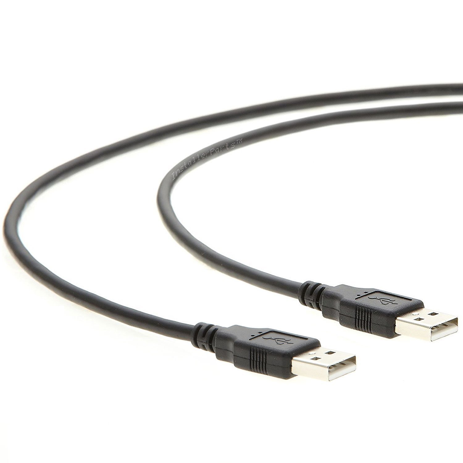 InstallerParts 10 ft USB 2.0 High Speed Cable - A Male to A Male Extension Cord for PC, Laptop, Printer, Hard Drive - Black (Durable & Fast Data Transfer)