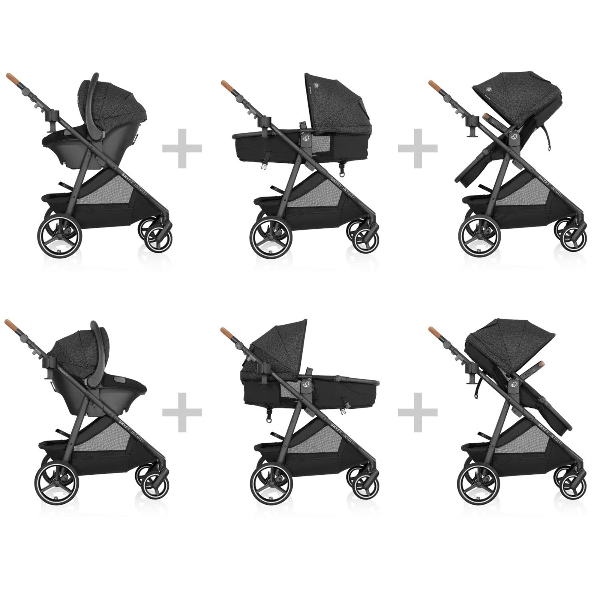 Evenflo Shyft Intuiti Travel System - Lightweight Stroller & Infant Car Seat Combo for Newborns to Toddlers | Perfect for Air Travel, Shopping & Family Outings