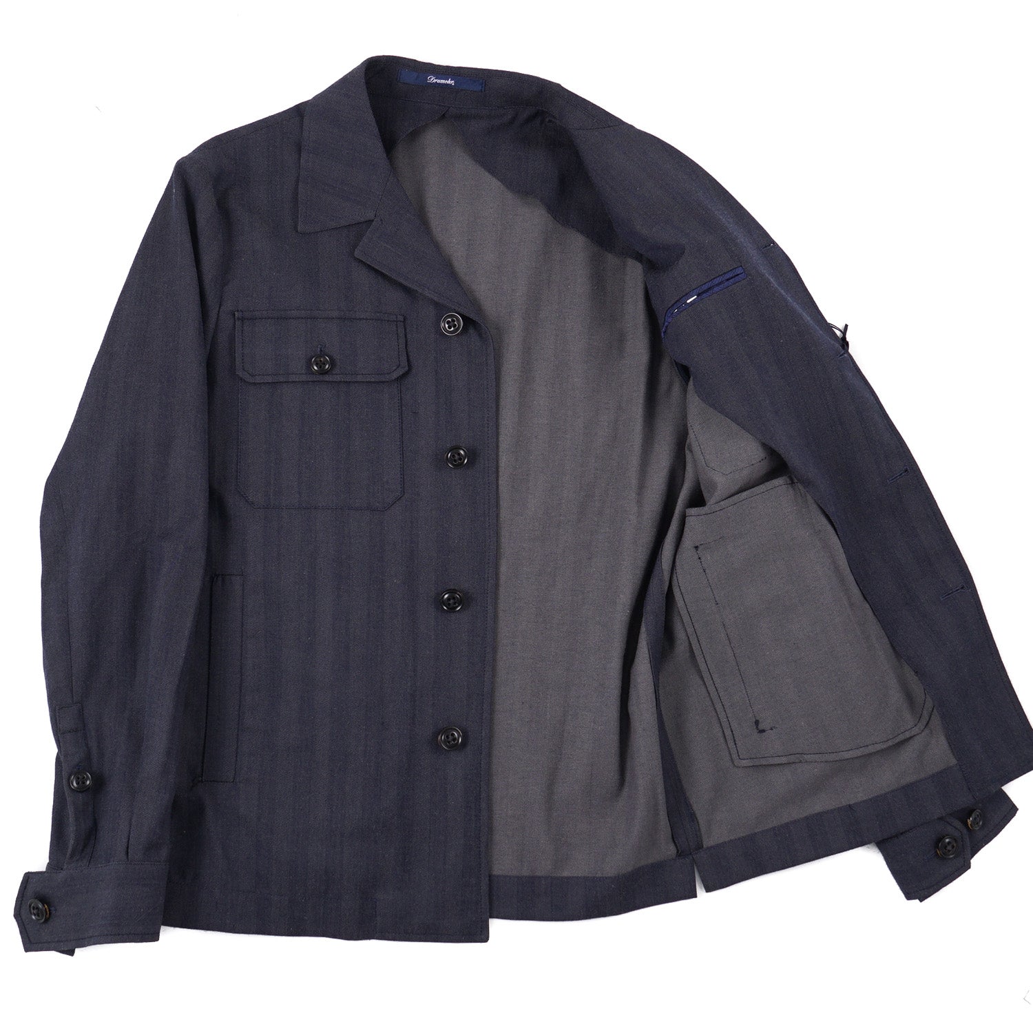 Premium Drumohr Cotton & Wool Shirt Jacket for Men - Warm Layering Top for Outdoor Adventures & Casual Wear