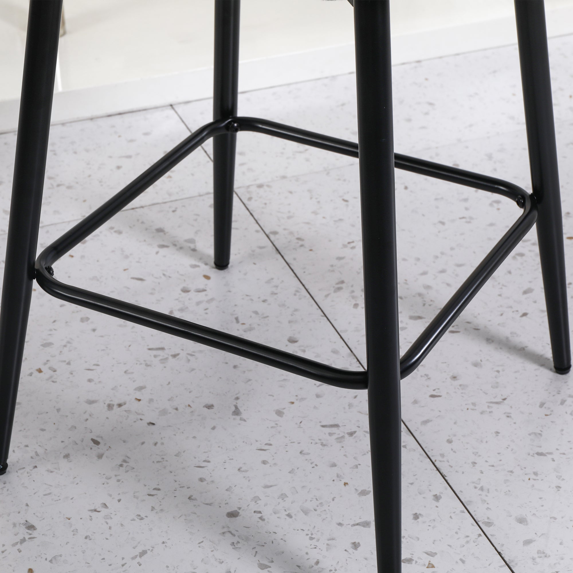 360° Swivel Counter Height Bar Stools Set of 2 - Upholstered with Back Support & Sturdy Metal Legs, 25.6