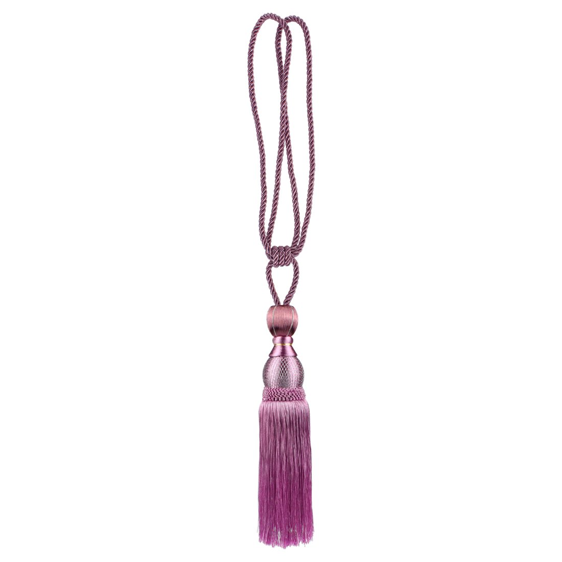 Andux 1 Pair Purple Tassel Curtain Tiebacks - Elegant Window Drapery Holdbacks for Living Room, Bedroom & Home Decor (CLGQ-02) | Perfect for Sheer, Blackout & Voile Curtains