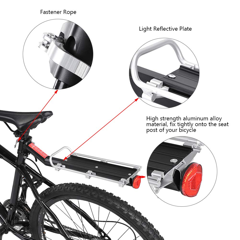 VGEBY Aluminum Alloy Bicycle Rear Rack - Heavy Duty Touring Carrier for Luggage & Cargo | Perfect for Cycling Commuting, Camping Trips & Outdoor Adventures