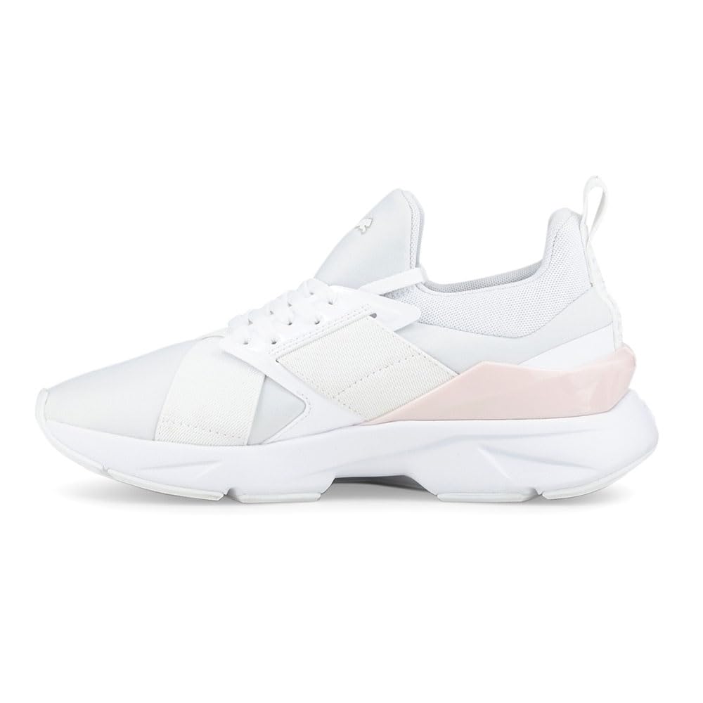 PUMA Muse X5 Glow Women's Running Shoes - White/Chalk Pink | Lightweight Cushioned Sneakers for Jogging, Gym & Everyday Wear - Size 7 B (M)