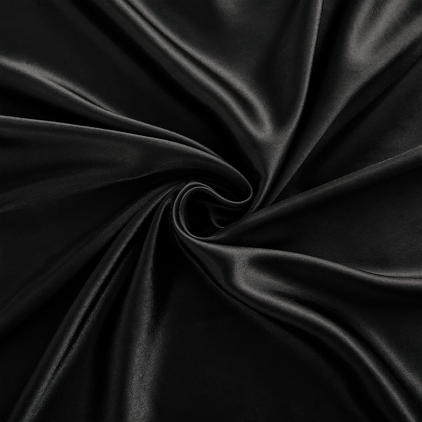 Black Satin Queen Sheet Set - 4pc Deep Pocket for Bedroom Luxury