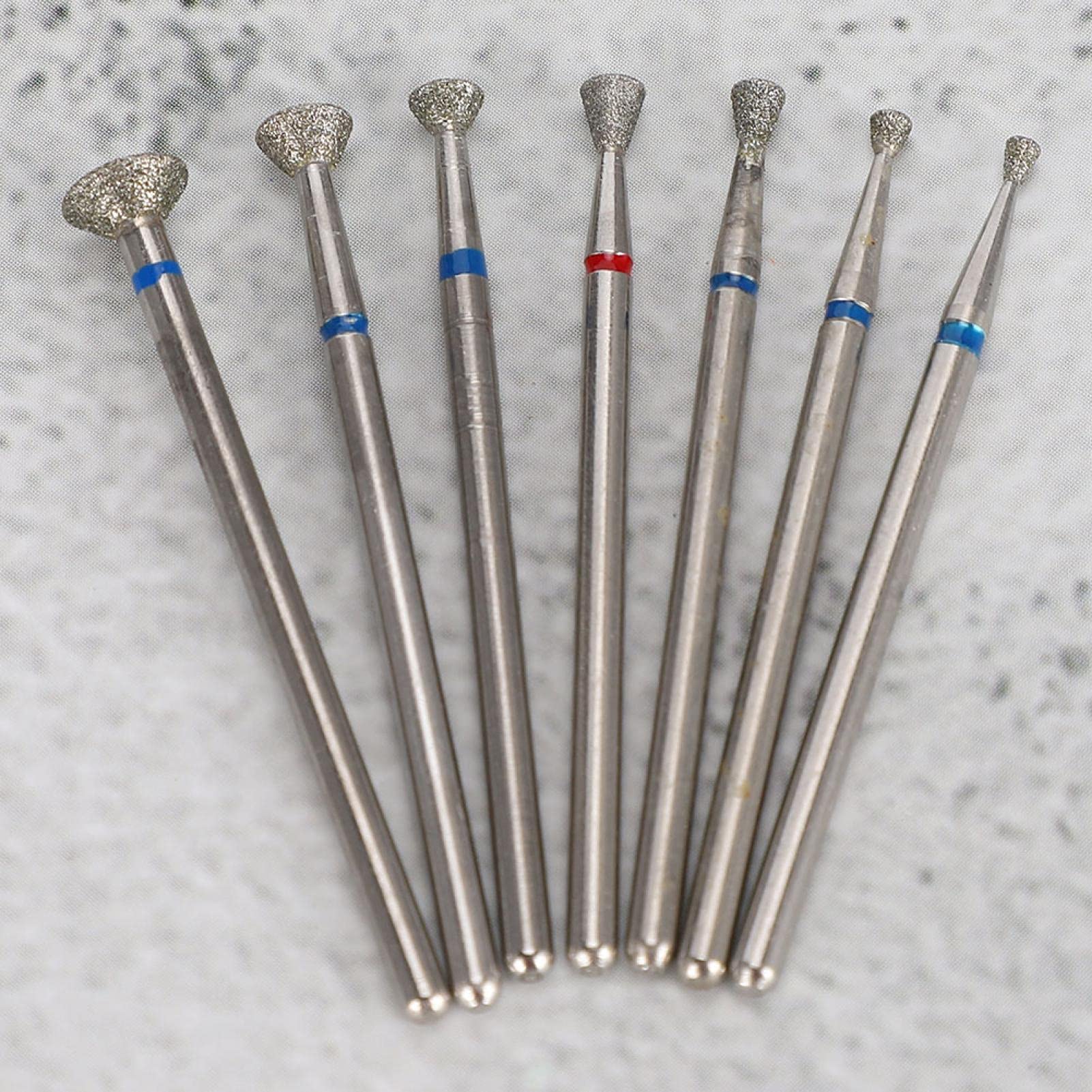 7pcs Ceramic Nail Drill Bits Set - 3/32 inch Diamond Carbide Grinding Heads for Acrylic/Gel Nails Removal, Cuticle Care & Manicure/Pedicure - Professional Electric Nail Art Tool for Salon & Home Use