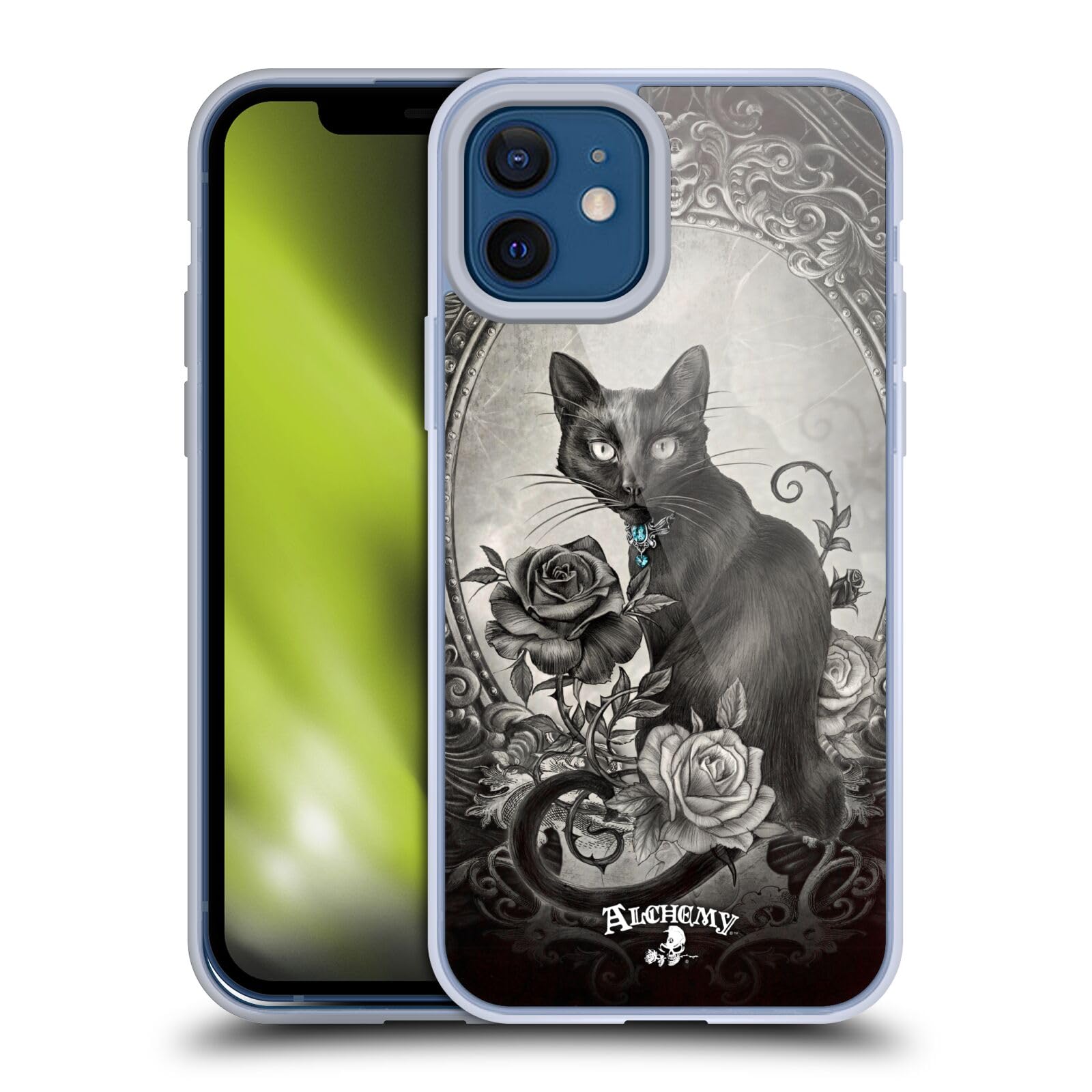 Alchemy Gothic Paracelsus Cats Soft Gel Phone Case for iPhone 12/12 Pro - Officially Licensed Gothic Art Design - Perfect for Halloween, Gothic Lovers & Unique Style Protection