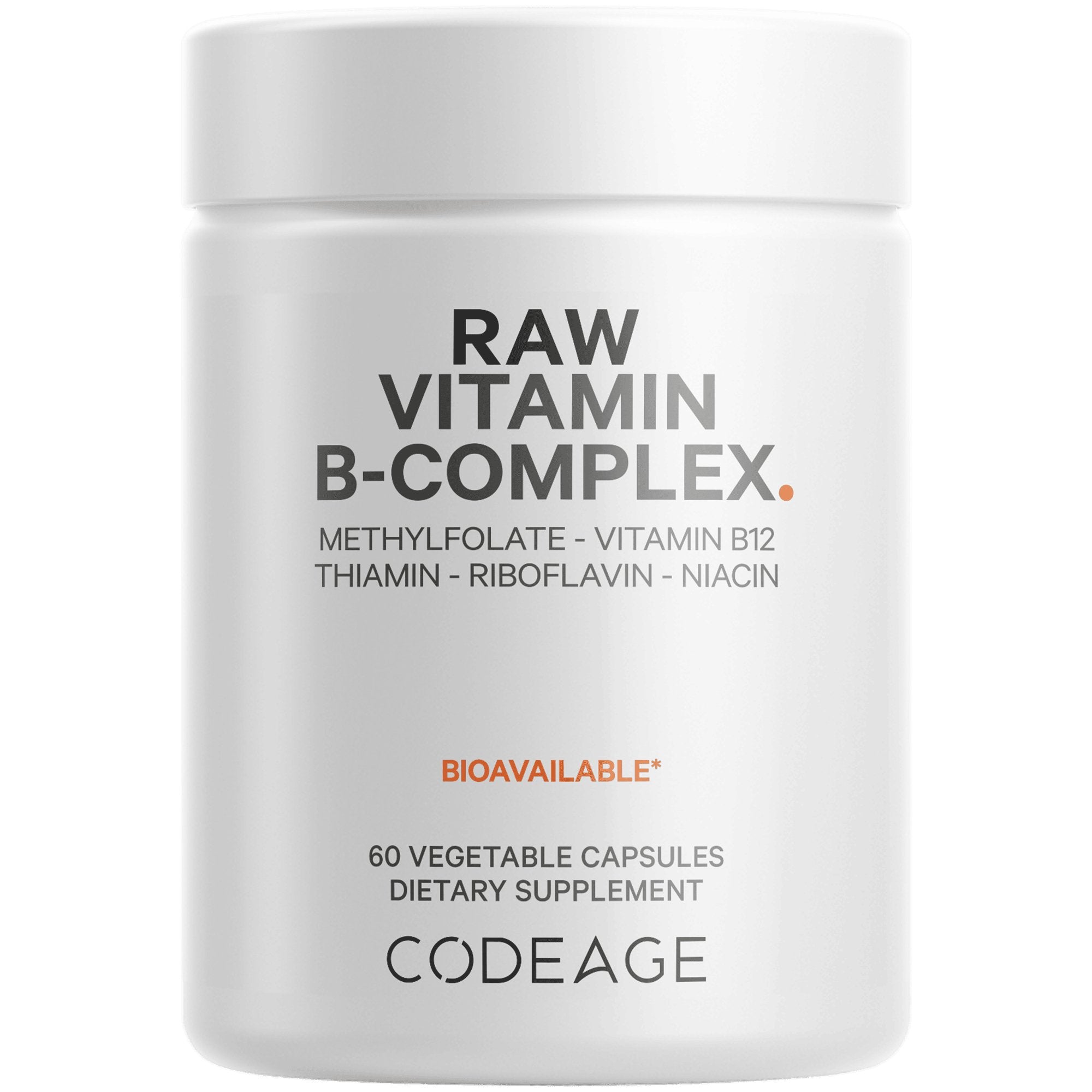 Codeage Raw Vitamin B Complex Supplement - 100% Natural & Organic B Vitamins for Energy, Metabolism & Stress Relief - Supports Brain Health & Immune System - Vegan & Non-GMO - Perfect for Daily Wellness & Active Lifestyles