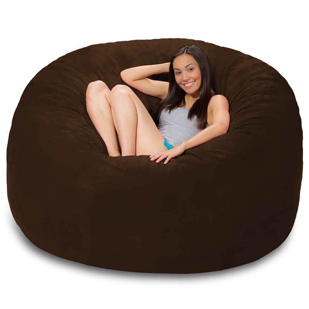 Premium Memory Foam Bean Bag Chair - Chocolate Brown Micro Suede Fabric for Living Room, Bedroom & Dorm Comfort | Ergonomic Support for Relaxing, Gaming & Lounging