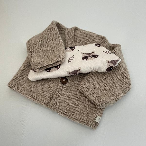 Stylish Baby Cardigan & Dribble Bib Set - Soft Cotton Knitwear & Absorbent Bibs for Newborns & Toddlers - Perfect for Playtime, Feeding & Photo Shoots