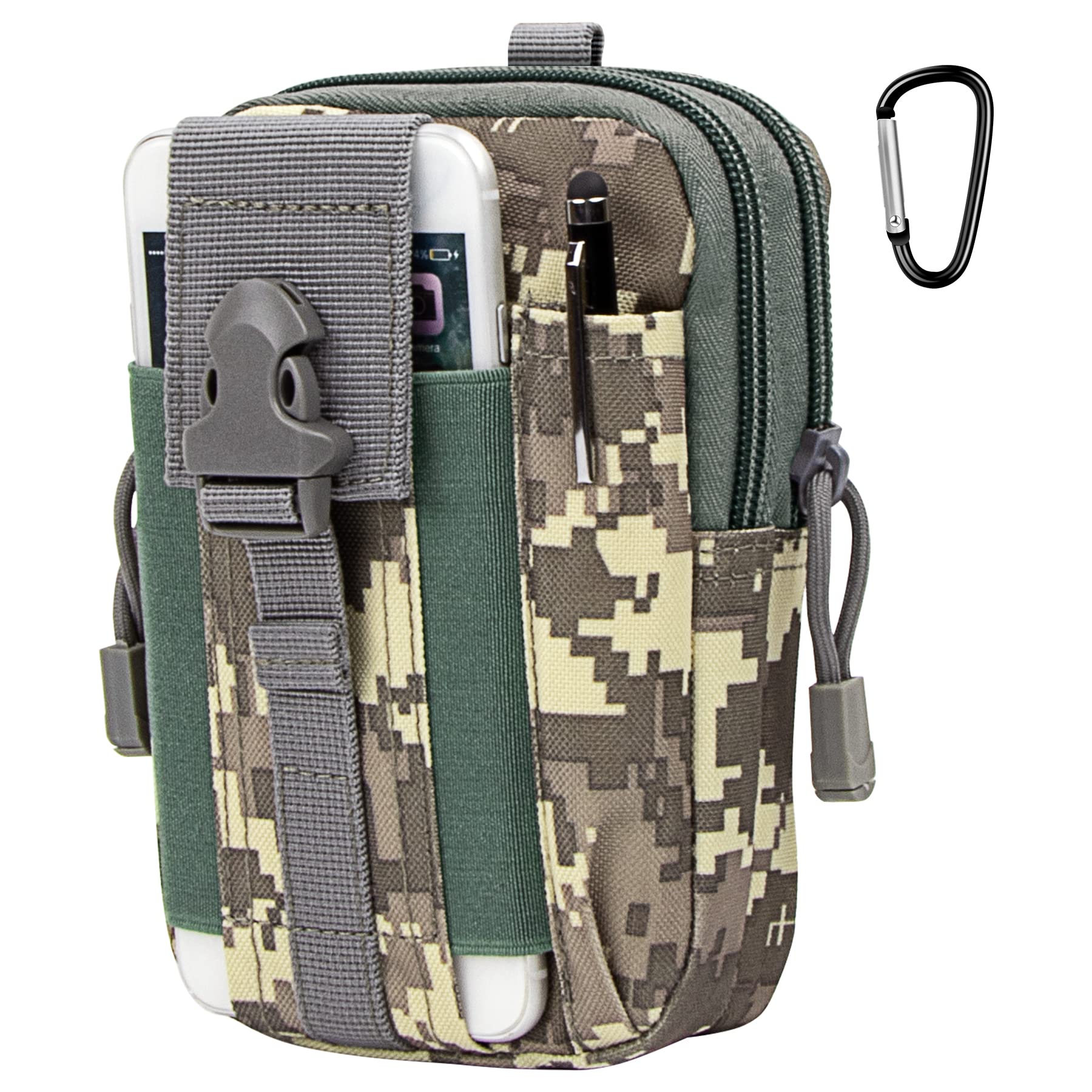 IronSeals Tactical MOLLE Pouch - Compact Utility Waist Bag & Phone Holster for iPhone 15 Pro Max/15 Pro/14 Plus/14 Pro Max/14/13 Pro Max/13 Pro/12 Pro Max/11 Pro Max (4.7