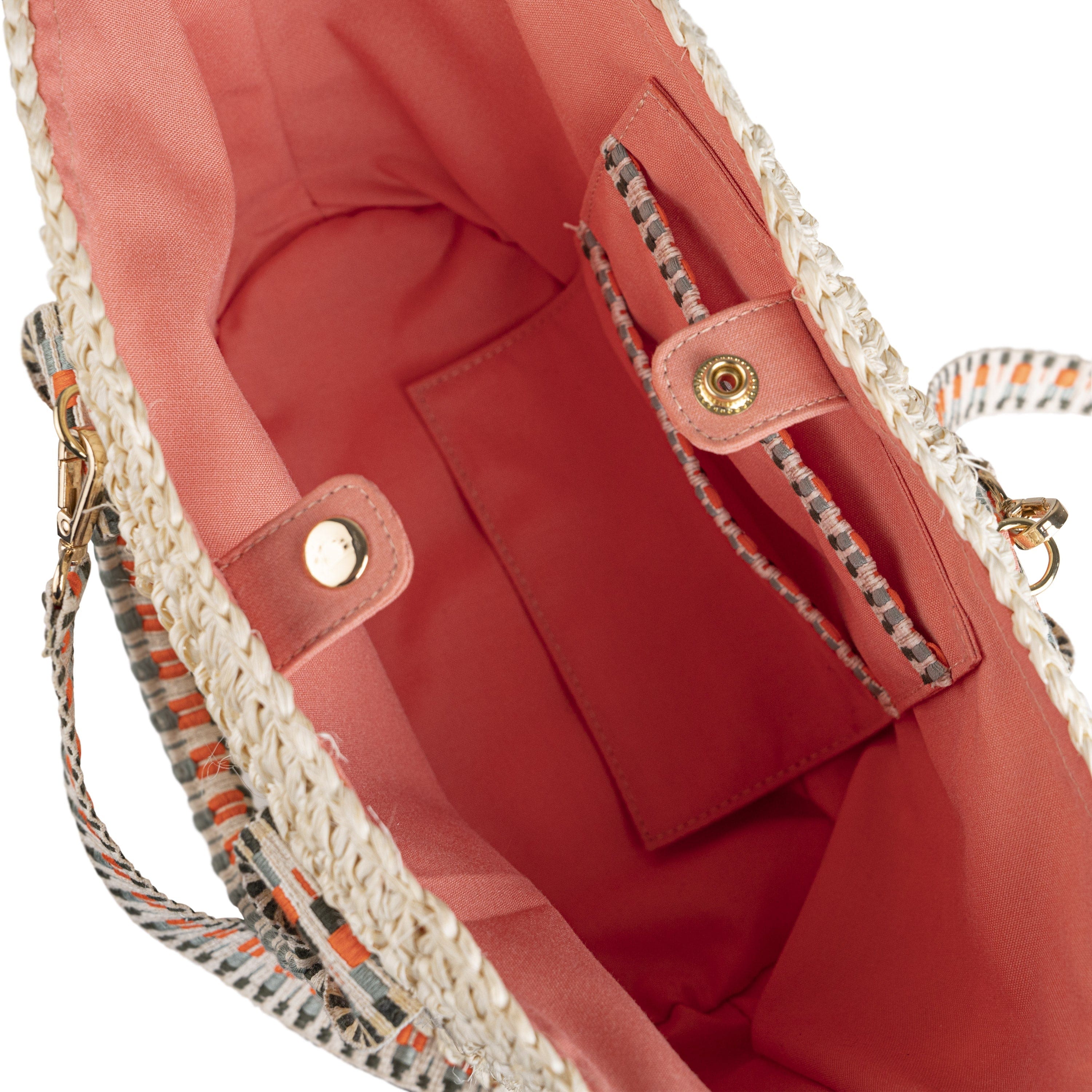 Gili Raffia Vegan Tote Bag for Women - Natural & Hot Orange Handmade Beach Bag | Perfect for Summer Vacation, Shopping, and Eco-Friendly Lifestyle