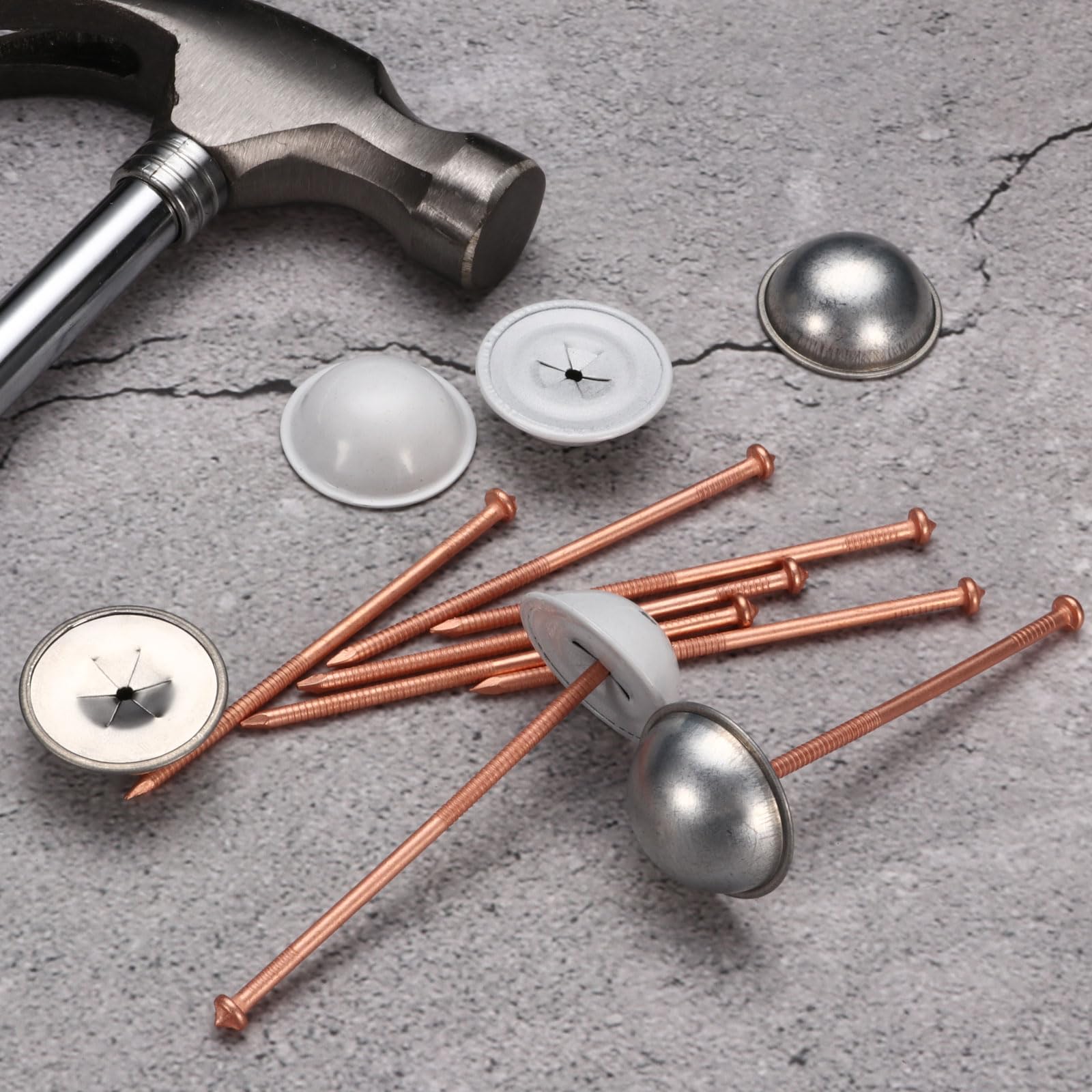 100pcs PATIKIL 80mm CD Weld Pins - Copper Insulation Stud Welder Pins with Self-Locking Washers for Boat Repair & Metal Fabrication | Durable Welding Nails for Marine, Automotive, and Construction Applications