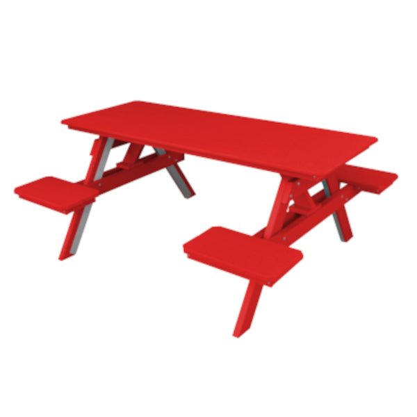 Eco-Friendly Recycled Plastic ADA Compliant 6-Foot Picnic Table with Attached Benches - Perfect for Parks, Campgrounds & Backyard Outdoor Gatherings