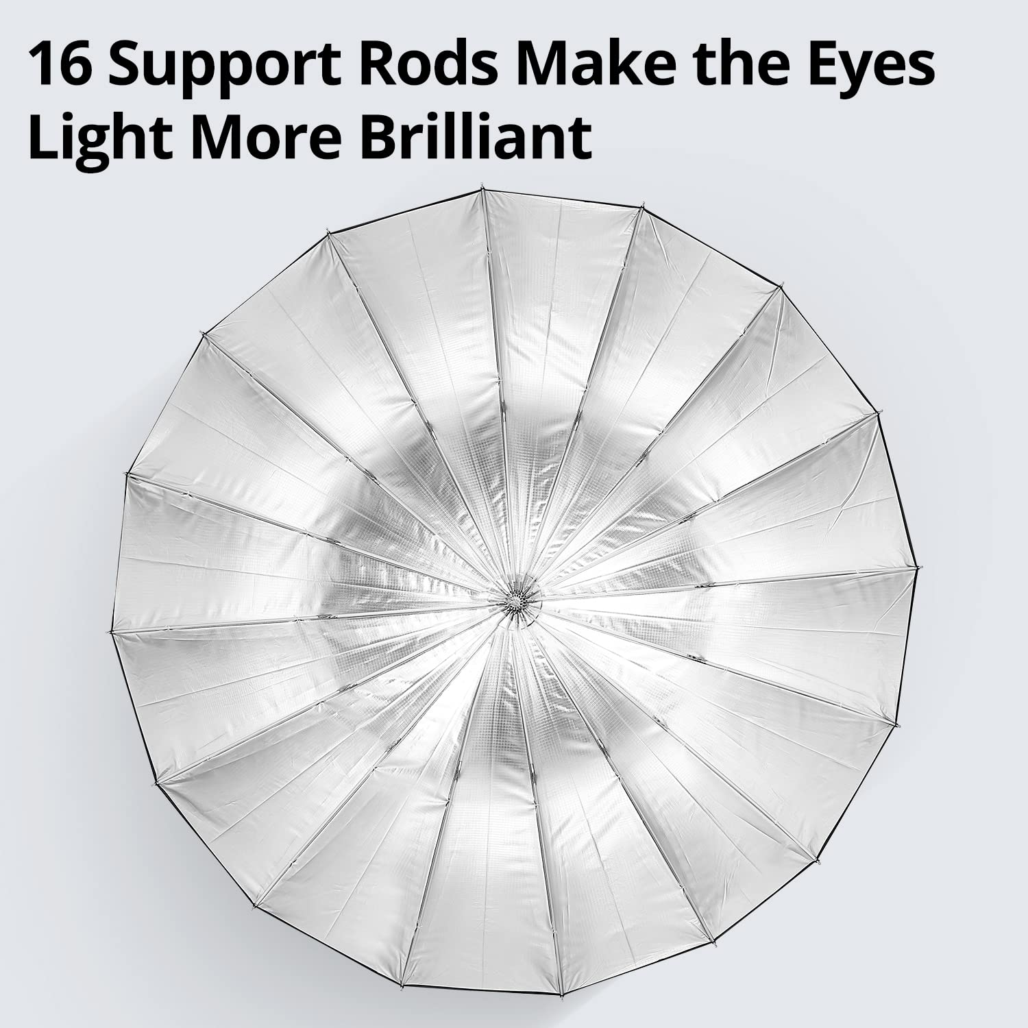 AMBITFUL UB-130S 51-inch Professional Photography Umbrella - 130cm Parabolic Silver Reflective Studio Light Modifier with Diffuser Cover - Perfect for Portrait, Product & Studio Photography (UB-130S)