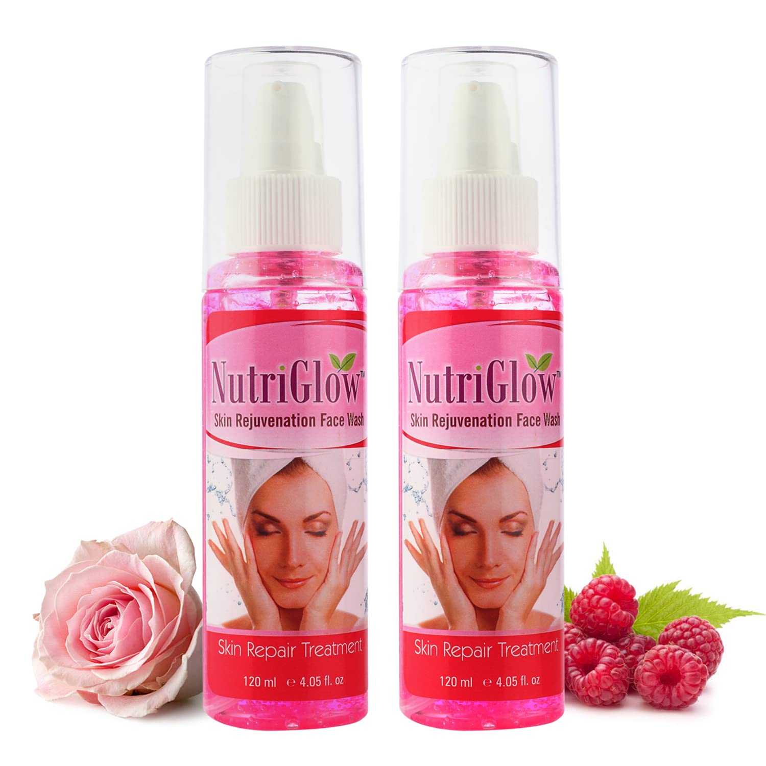 NutriGlow Skin Rejuvenation Face Wash - Brightening & Repair Treatment for Glowing Skin, 120ml (Pack of 2) | Gentle Cleanser for Daily Skincare Routine, Anti-Aging & Hydration | Perfect for Morning & Night Use