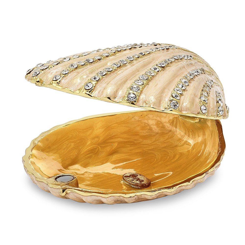 Sonia Jewels Pink Clam Shell Trinket Box 3.25 Inch - Decorative Jewelry Storage for Rings, Earrings & Small Keepsakes - Perfect for Beach Themed Decor, Bathroom Organizer & Gift Ideas