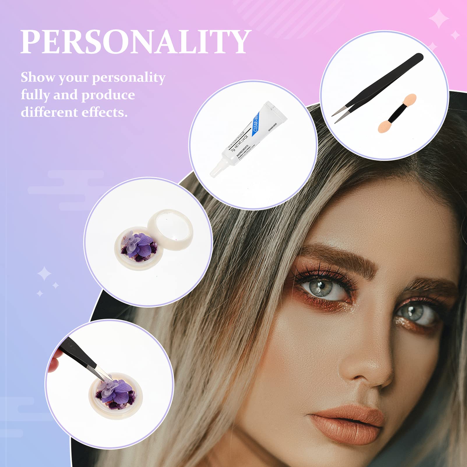 Artibetter 4Pcs Holographic Eye Glitter & Nail Sequins - 3D Shimmer Flakes for Face, Hair, Body & Nail Art - Perfect for Festival Makeup, DIY Crafts & Beauty Decoration