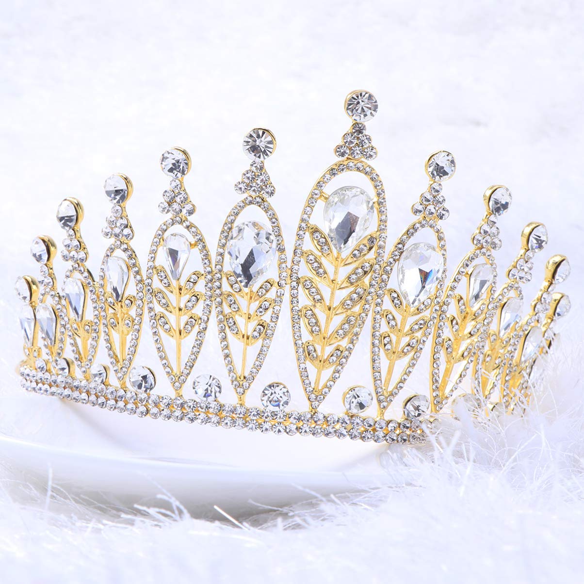Elegant Minkissy Vintage Crystal Wedding Tiara - Baroque Bridal Crown for Women, Queen Princess Headpiece with Rhinestones, Gold & Silver Options | Perfect for Weddings, Prom, Birthday Parties & Special Events