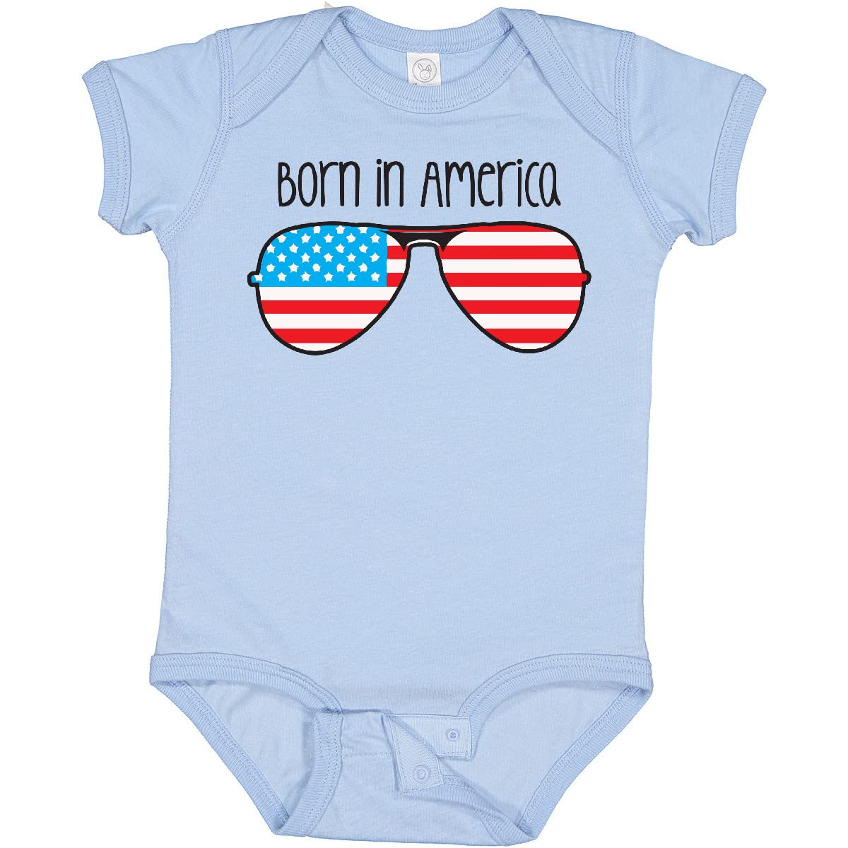 Inktastic Born in America Baby Bodysuit - Patriotic Onesie for Newborns & Infants - Perfect for 4th of July, Memorial Day & Family Photos