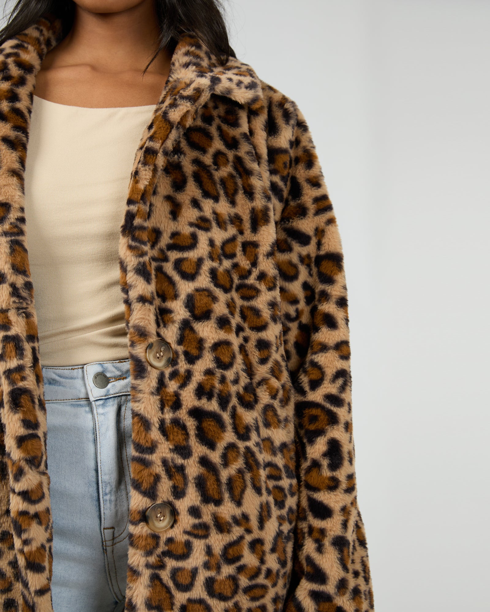 All About Eve Tilli Leopard Print Jacket - Stylish Women's Faux Fur Coat for Winter Fashion, Parties & Date Nights
