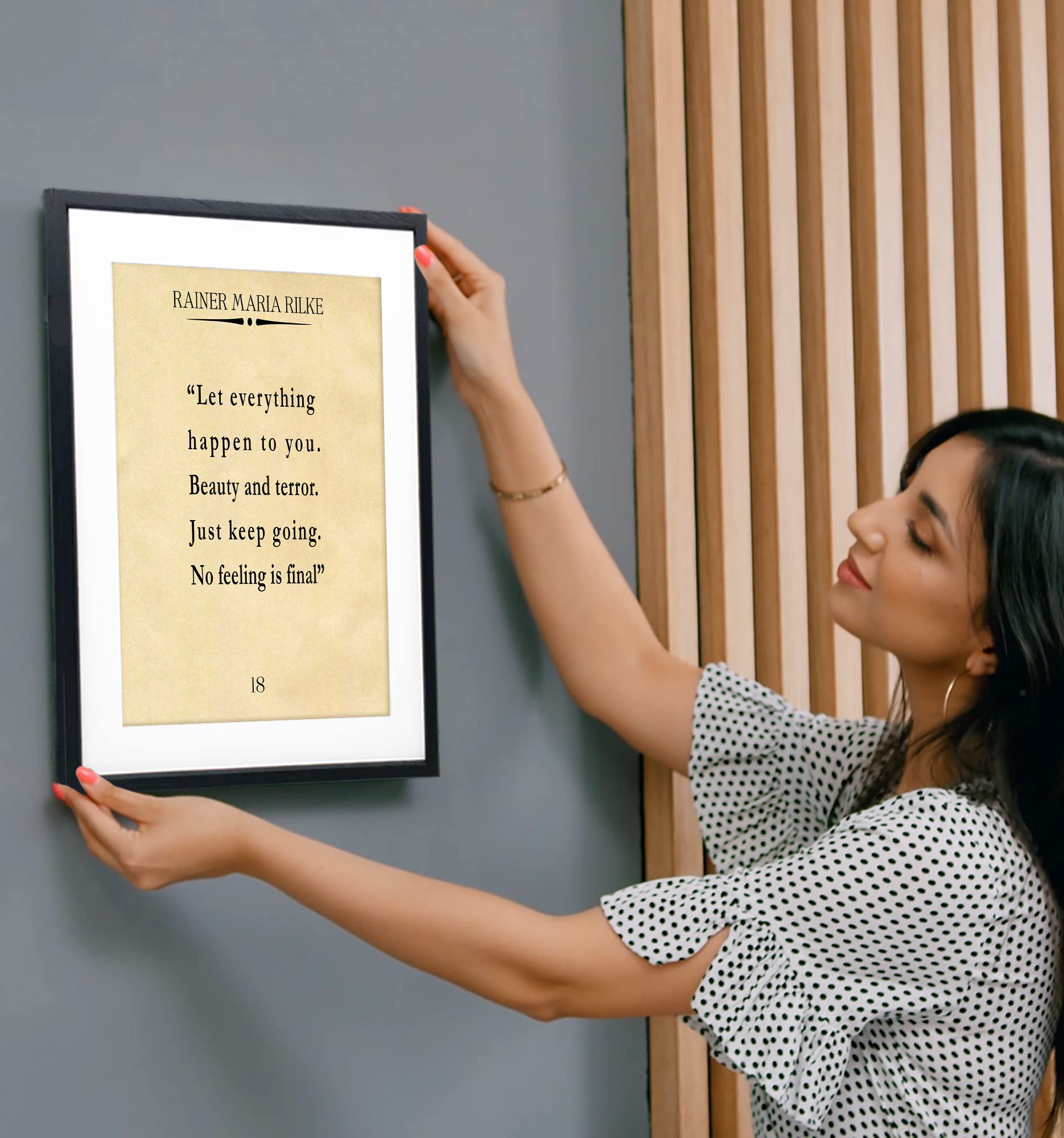 Minimalist Rainer Maria Rilke Quote Wall Art - Inspirational Home & Office Decor - 5x7 Parchment Print - Perfect for Bedrooms, Living Rooms & Gifts