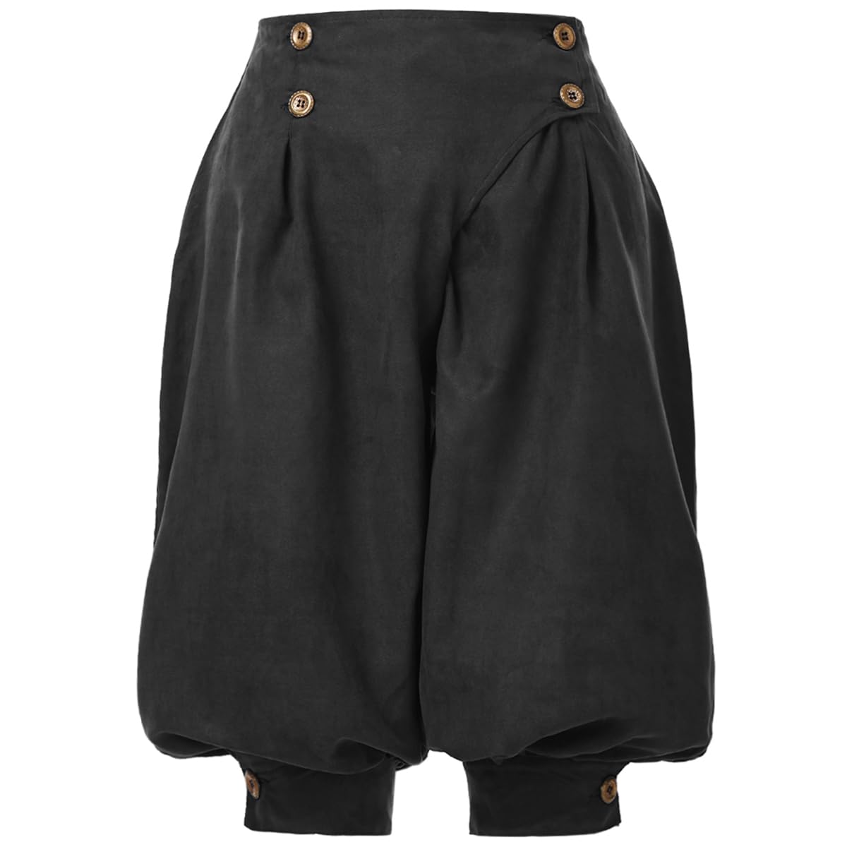 GRACEART Women's Renaissance Pirate Pants - High Waisted Medieval Suede Trousers with Double Breasted Design for LARP, Cosplay & Historical Reenactment