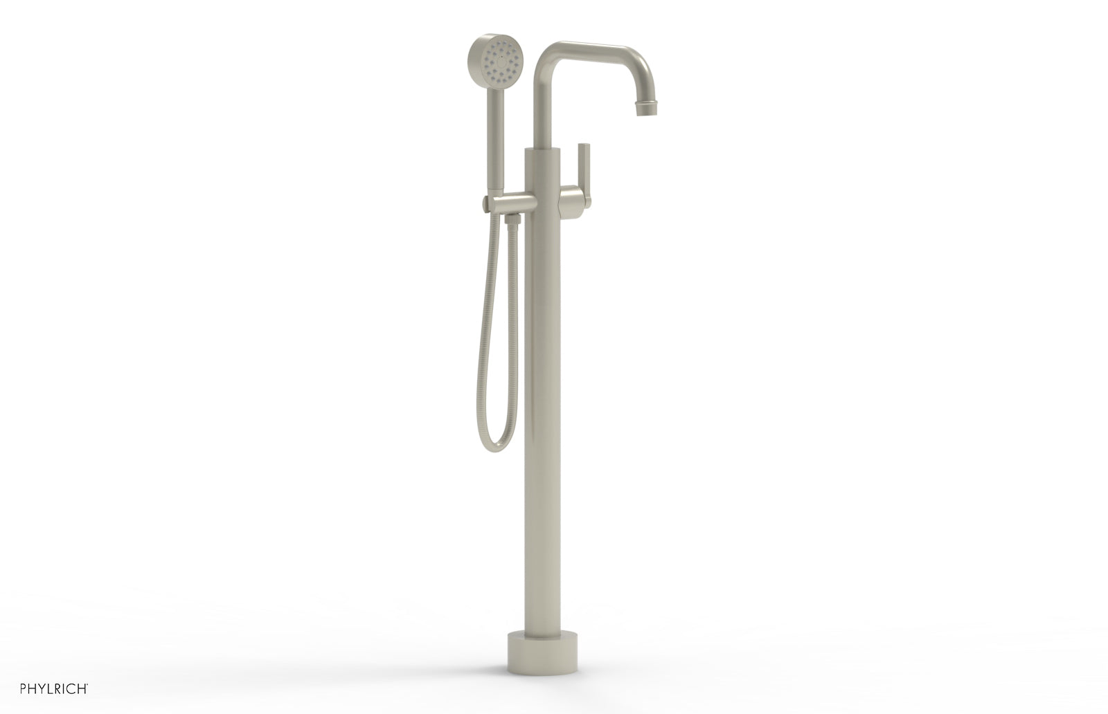 HEX MODERN Tall Floor Mount Tub Filler with Lever Handle & Hand Shower - Model 501 55 01 - Perfect for Luxury Bathroom Renovations and Spa-Like Shower Experiences