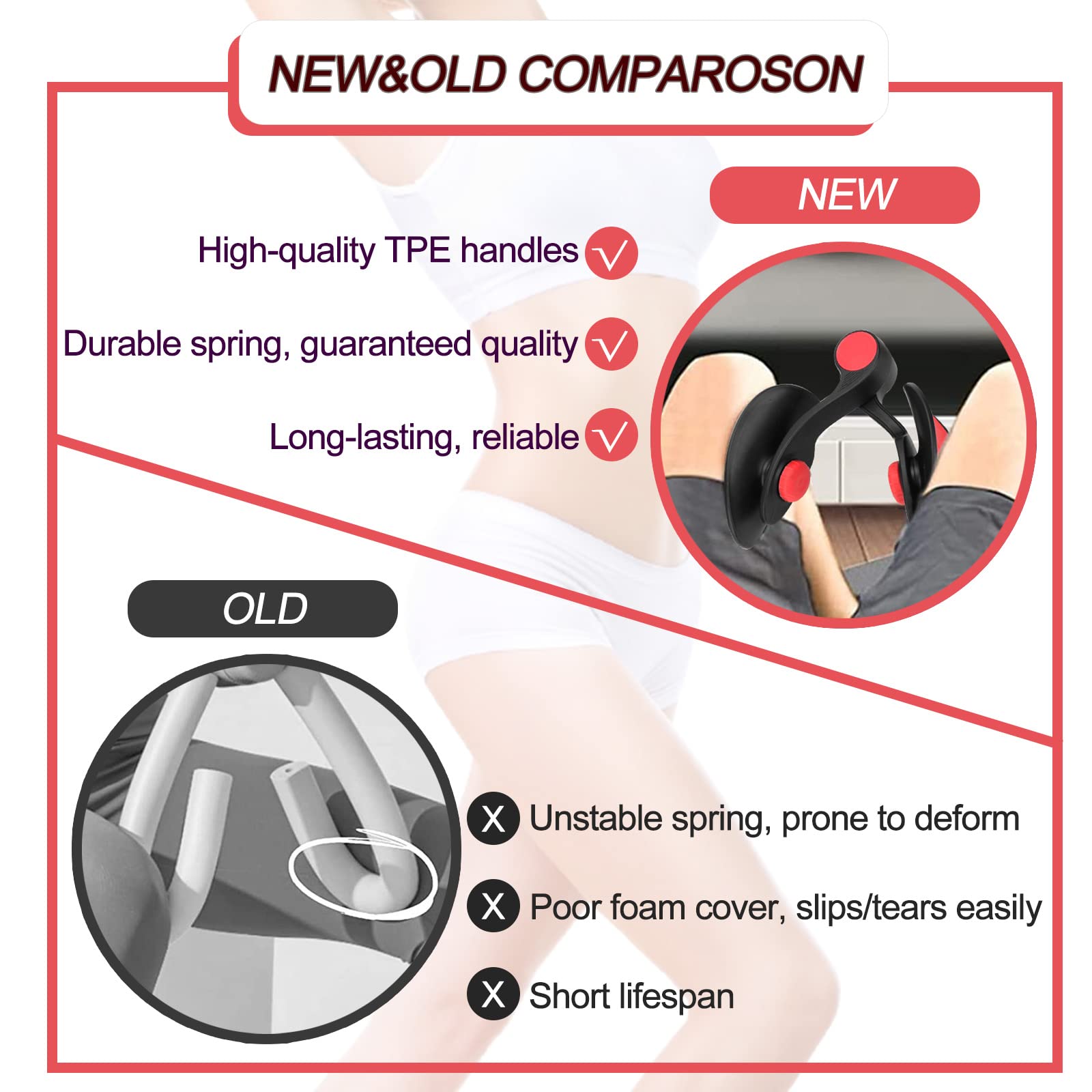 35lb Thigh Master - Pelvic Floor & Inner Thigh Exercise Equipment for Women & Men | Kegel Trainer, Pilates Workout Band for Home Gym, Office Under Desk Fitness & Postpartum Recovery