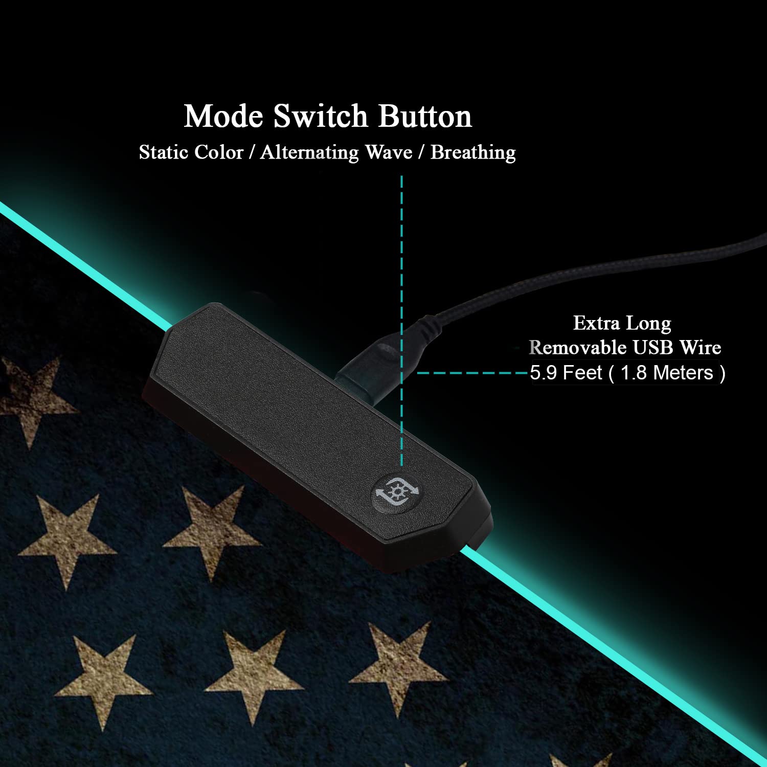 Meffort Inc RGB Gaming Mouse Pad - Large LED Gaming Mouse Mat with Custom Design, Stitched Edges (23.6 x 13.7 Inch) | USA Flag Pattern | Perfect for PC Gaming Setup, Office Work & Streaming Station Accessories
