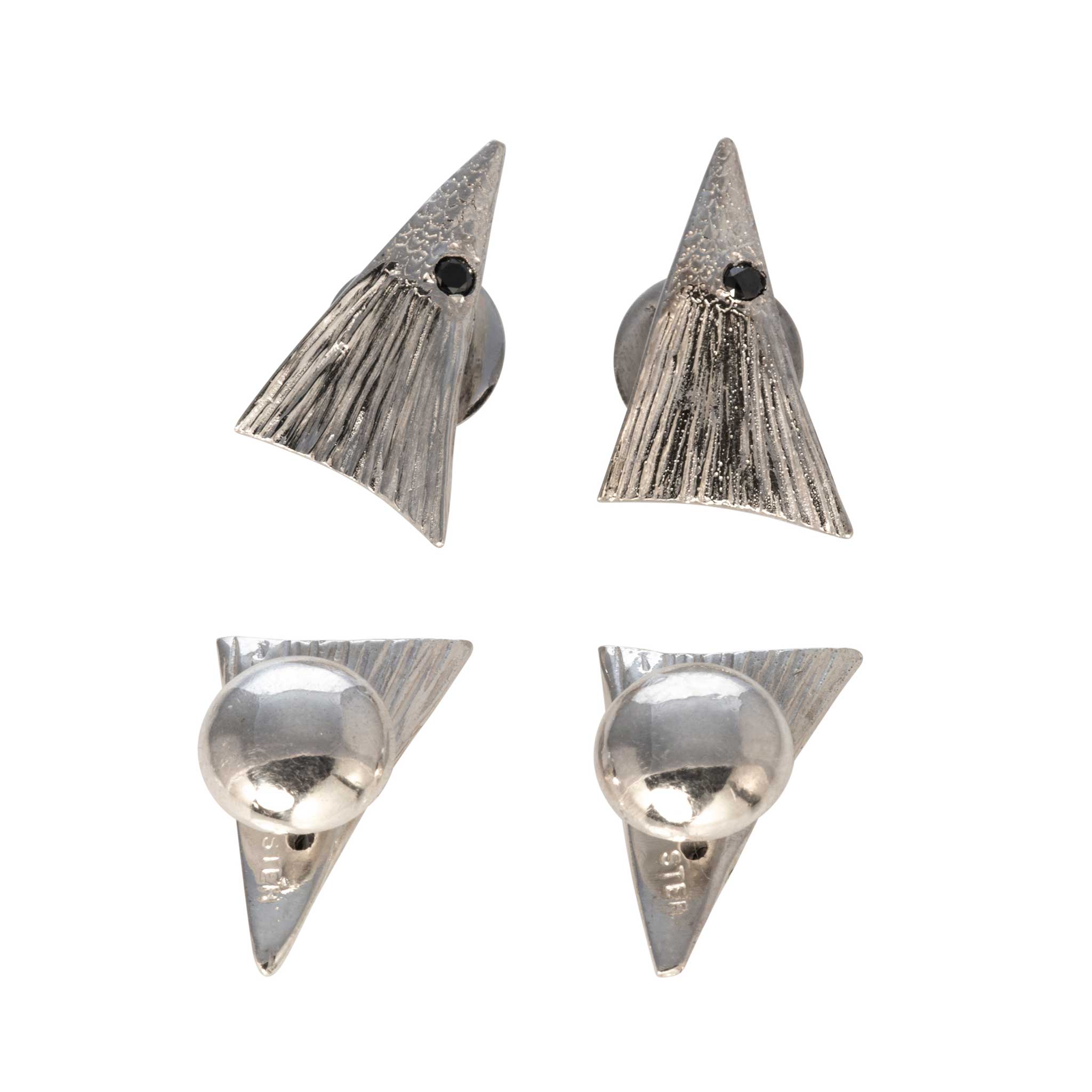Sterling Silver Redfish Dress Studs - Elegant Cufflinks for Men, Perfect for Weddings, Parties & Formal Events