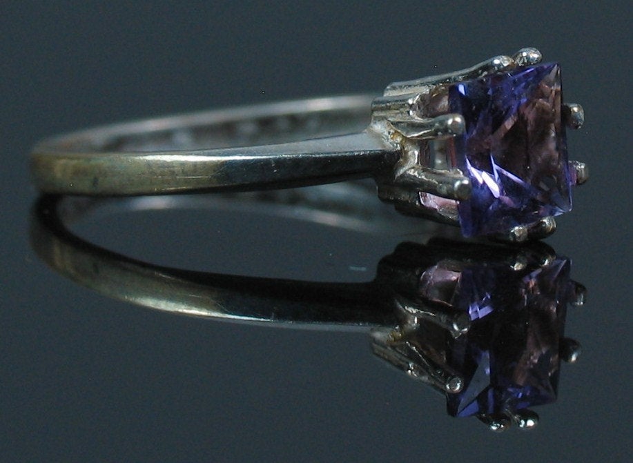 1.5ct Natural Amethyst Princess Cut Ring - Solid Sterling Silver or 14K Gold (Size 7) | VVS Eye Clean Solitaire | Perfect for Engagement, Anniversary & Special Occasion Gifts