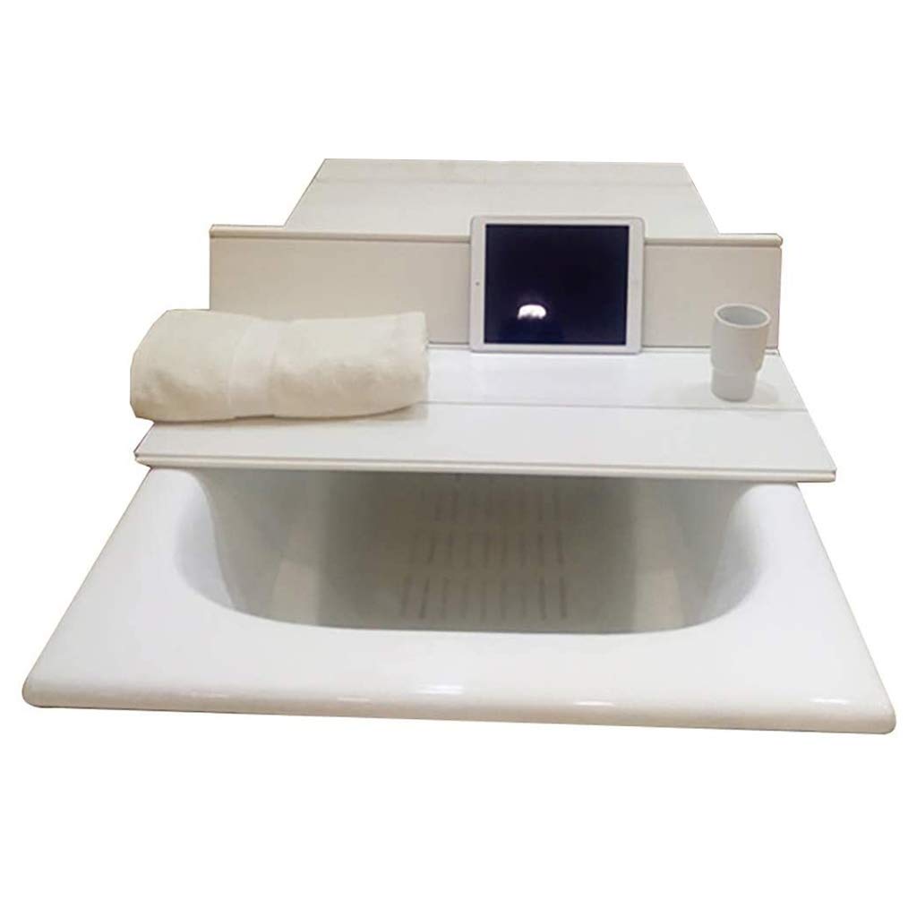 Premium White PVC Folding Bathtub Cover - Dustproof & Insulating Bath Tub Protector (132x75x0.6cm) - Perfect for Bathroom Organization & Winter Heat Retention